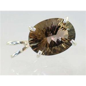 925 Sterling Silver Pendant, Smoky Quartz, SP004