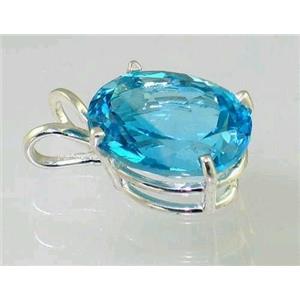 925 Sterling Silver Pendant, Swiss Blue Topaz, SP004