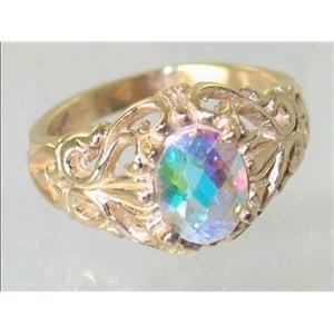 10K, 14K or 18K Gold Ladies Ring, Mercury Mist Topaz, R113