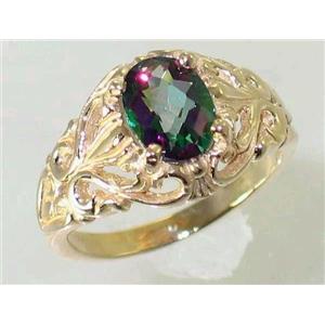 10K, 14K or 18K Gold Ladies Ring, Mystic Fire Topaz, R113