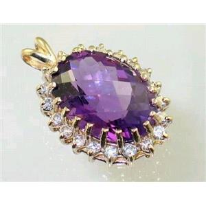 P270, Amethyst 14K Gold Pendant