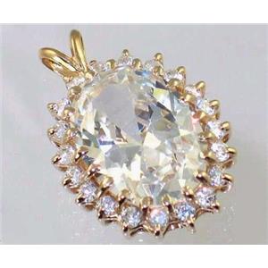 P270, Cubic Zirconia 14K Gold Pendant