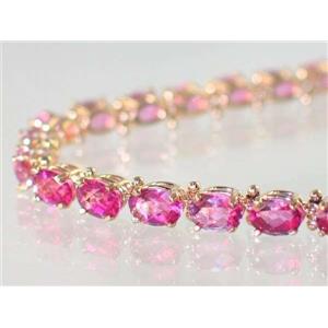 B001, Pure Pink Topaz Gold Bracelet