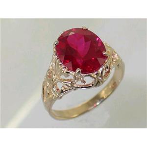 10K, 14K or 18K Gold Ladies Ring, Created Ruby, R114