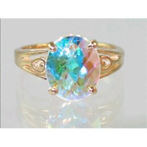10K, 14K or 18K Gold Ladies Ring, Mercury Mist Topaz, R139