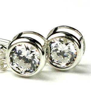 925 Sterling Silver Leverback Earrings, 1 ct Cubic Zirconia, SE018