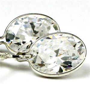 925 Sterling Silver Leverback Earrings, Cubic Zirconia, SE101
