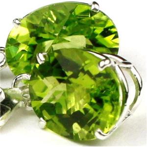 925 Sterling Silver Leverback Earrings, Peridot, SE107