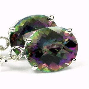925 Sterling Silver Earrings, Mystic Fire Topaz, SE207