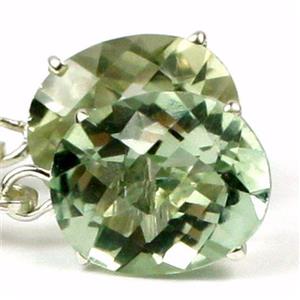 925 Sterling Silver Leverback Earrings, Green Amethyst, SE107
