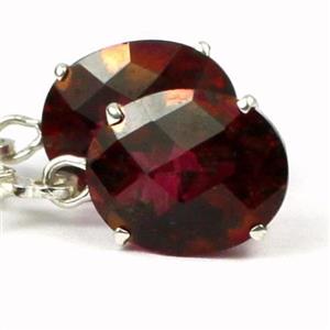 925 Sterling Silver Leverback Earrings, Mozambique Garnet, SE107