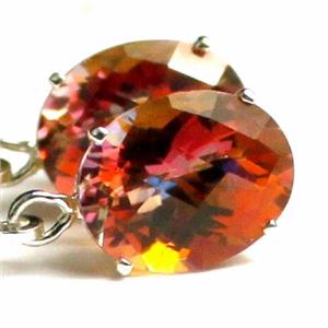 925 Sterling Silver Leverback Earrings, Twilight Fire Topaz, SE107