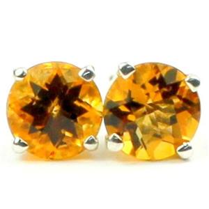 925 Sterling Silver Post Earrings, Citrine, SE012