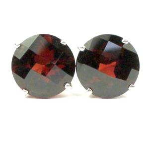 925 Sterling Silver Post Earrings, Mozambique Garnet, SE212