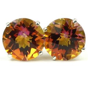 925 Sterling Silver Post Earrings, Twilight Fire Topaz, SE212