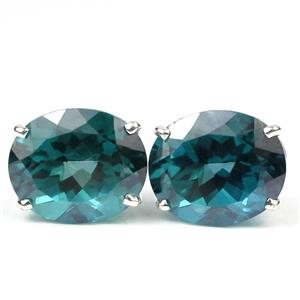 925 Sterling Silver Post Earrings, Paraiba Topaz, SE202