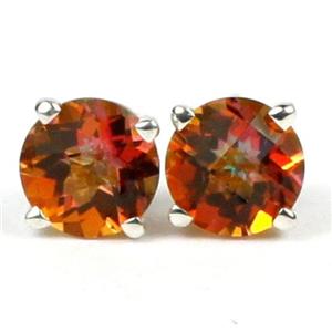 925 Sterling Silver Post Earrings, Twilight Fire Topaz, SE012