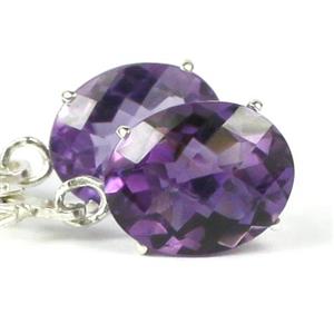 925 Sterling Silver Leverback Earrings, Amethyst, SE107