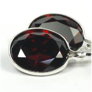 925 Sterling Silver Leverback Earrings, Mozambique Garnet, SE101