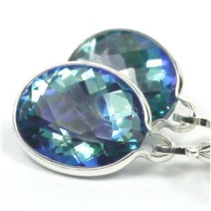 925 Sterling Silver Leverback Earrings, Neptune Garden Topaz, SE101