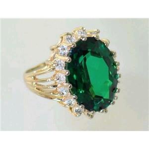 10K, 14K or 18K Gold Ladies Ring, Russian Nanocrystal Emerald, R270