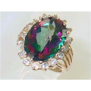 10K, 14K or 18K Gold Ladies Ring, Mystic Fire Topaz, R270