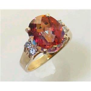 10K, 14K or 18K Gold Ladies Ring, Twilight Fire Topaz, R244