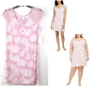 Charter Club Lace Sleeve Chemise Nightgown Sketched Blooms Choose Size New