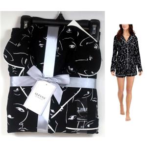 Alfani Womens 2 piece Soft Pajama Top & Shorts Set Face Outline Choose Size New