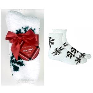 Womans Charter Club Super Soft Crew Socks Snowflake 9-11 New