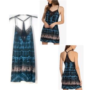 Linea Donatella Tie-Dye Chemise Turquoise Choose Size New Nightgown