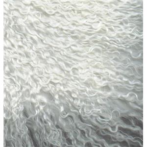 2" sq White Tibetan lambskin for mohair doll wig 10630