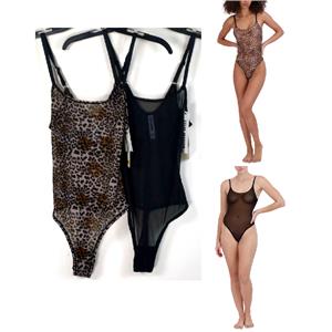 Steve Madden Sheer Mesh Teddy Thong Bodysuit Choose Size & Color New SM11840