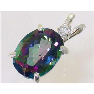 925 Sterling Silver Pendant, Mystic Fire Topaz, SP018