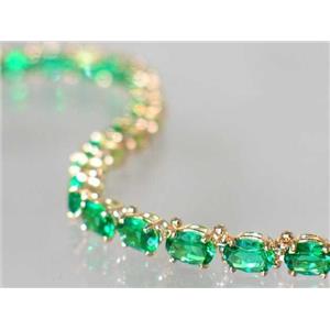 B001, Russian Nanocrystal Emerald, Gold Bracelet