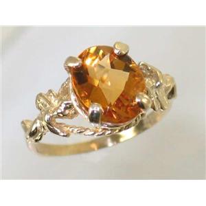 10K, 14K or 18K Gold Angel Ring, Citrine, R154