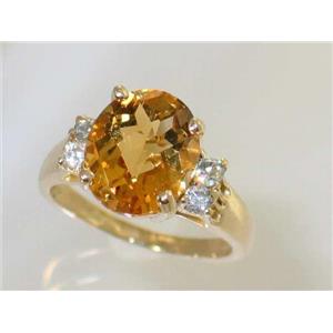10K, 14K or 18K Gold Ladies Ring, Citrine, R123