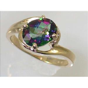 10K, 14K or 18K Gold Ladies Ring, Mystic Fire Topaz, R186
