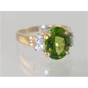 10K, 14K or 18K Gold Ladies Ring, Peridot, R123