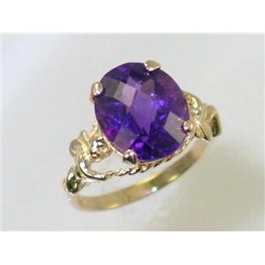 10K, 14K or 18K Gold Angel Ring, Amethyst, R154