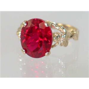 10K, 14K or 18K Gold Angel Ring, Created Ruby, R154