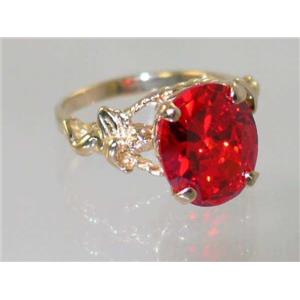 10K, 14K or 18K Gold Angel Ring, Created Padparadscha Sapphire, R154
