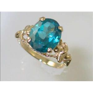 10K, 14K or 18K Gold Angel Ring, Paraiba Topaz, R154