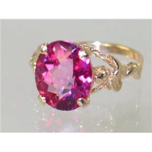 10K, 14K or 18K Gold Angel Ring, Pure Pink Topaz Angel, R154