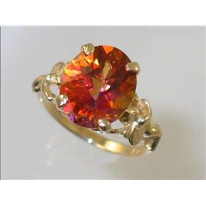 10K, 14K or 18K Gold Angel Ring, Twilight Fire Topaz, R154