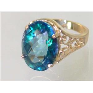 10K, 14K or 18K Gold Ladies Ring, Neptune Garden Topaz, R049