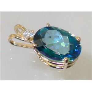 P018, Neptune Garden Topaz 14k Gold Pendant