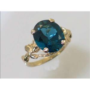 10K, 14K or 18K Gold Angel Ring, London Blue Topaz, R154