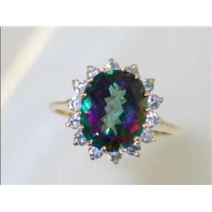 10K, 14K or 18K Gold Ladies Ring, Mystic Fire Topaz, R283