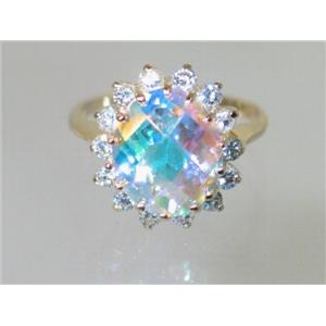 10K, 14K or 18K Gold Ladies Ring, Mercury Mist Topaz, R283